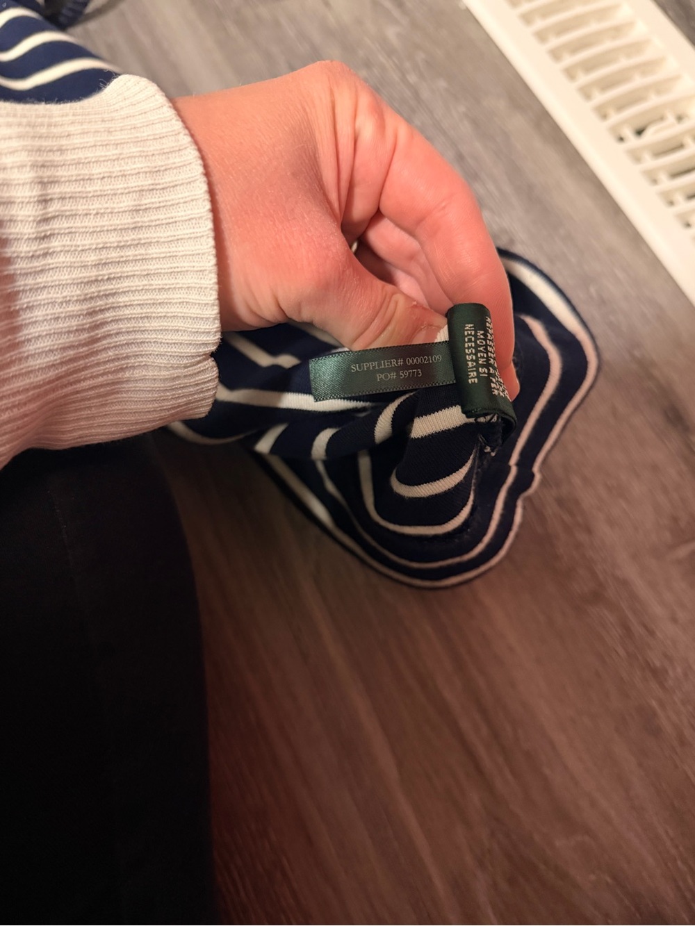Ralph Lauren Navy and White Striped Belted Knit Dress - Picture 5 of 5